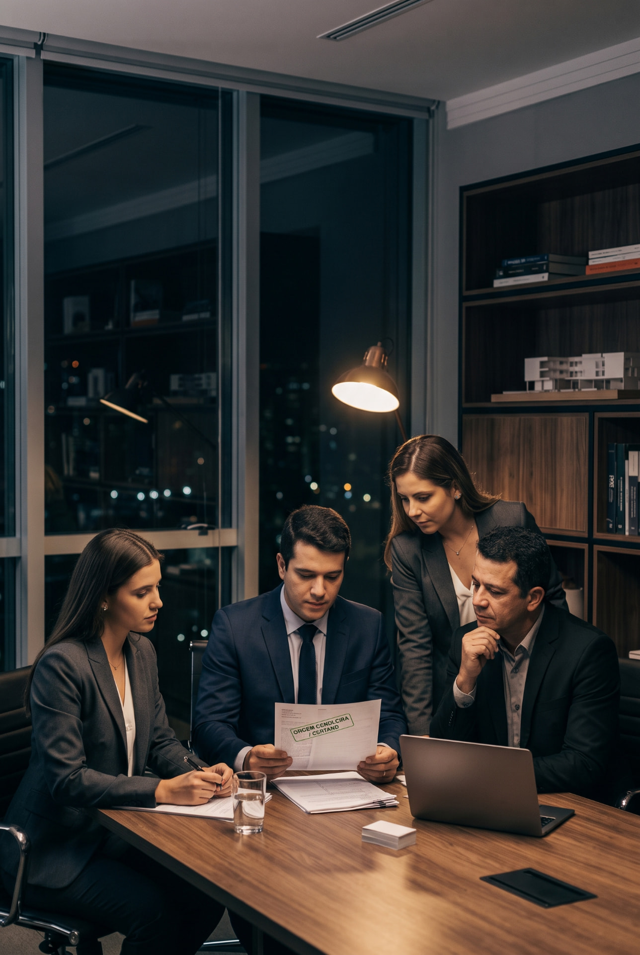 Equipe da Expert Capital revisando documentos de antecipação de recebíveis em escritório